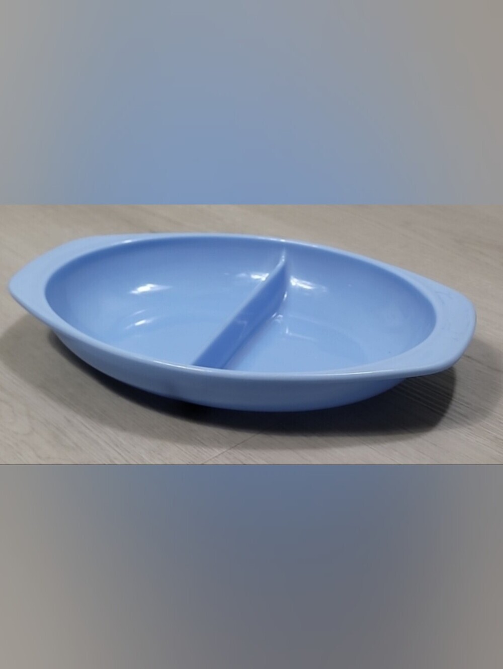 Vintage Pyrex Delphite Bluebelle Divided Dish 1063 1.5 Quart